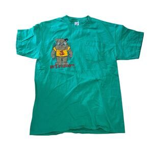 Jerzees T-Shirt Made In The USA Green Bull Dog Bad To The Bone Vintage